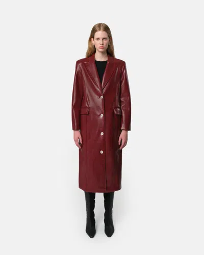 Apparis Lauren Recycled Leather Coat In Red