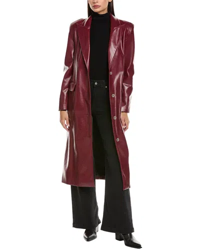 Apparis Lauren Recycled Leather Coat In Red