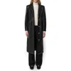 Apparis Lauren Recycled Polyester Faux Leather Overcoat In Noir
