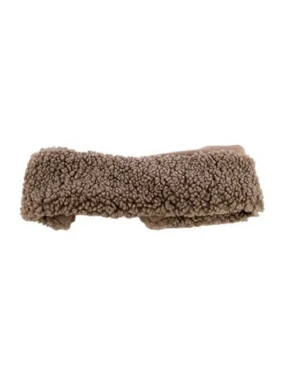Pre-owned Apparis Leather Trim Bouclé  Headband W/tags In Neutral