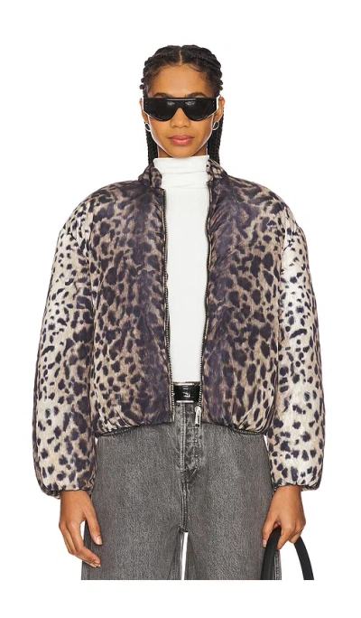 APPARIS LENI LEOPARD PADDED BOMBER