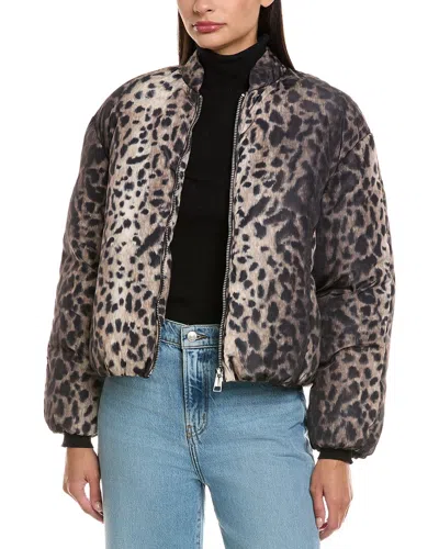 Apparis Leni Leopard Padded Bomber In Animal Print
