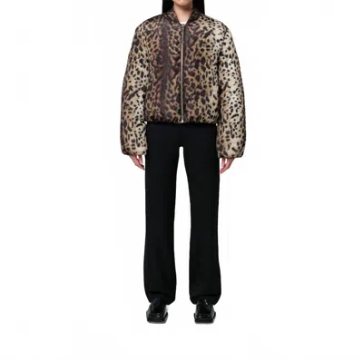 APPARIS LENI PADDED BOMBER JACKET IN LEOPARD