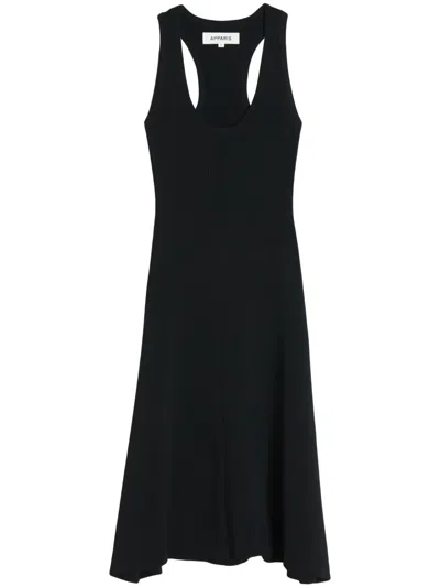 Apparis Leo Midi Dress In Noir In Black