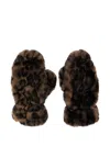 Apparis Coco Brown Gloves With Leopard Motif In Ecofur Woman In Brown