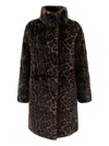 Apparis Leopard-pattern Coat In Brown