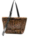 Apparis Leopard-print Buckle-strap Tote Bag In Brown