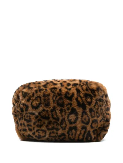 Apparis Leopard-print Wallet In Brown
