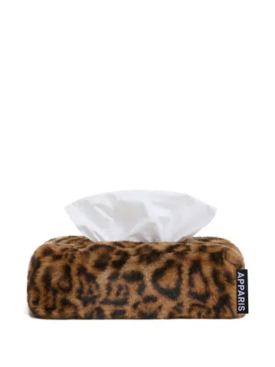 Apparis Leopard Tissue Box Cover In Brown