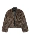 Apparis Lillet Faux Fur Patchwork Bomber Jacket In Multi