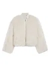 Apparis Lillet Faux Fur Shag Bomber Jacket In Brown