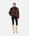 Apparis Lillet Patchwork Bomber In Noir/brown Multi