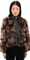 Apparis Lillet Patchwork Bomber Noir/brown Multi In Noir/brown Multi