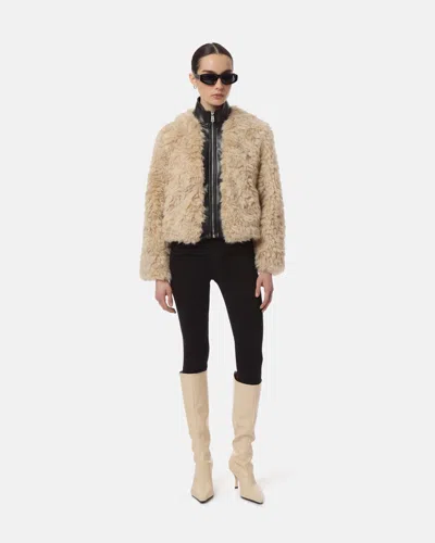 Apparis Lillet Sherpa Bomber In Noir/bone