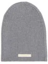 Apparis Logo-patch Ribbed-knit Beanie In Grey