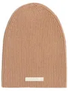 Apparis Logo-patch Ribbed-knit Beanie In Neutrals