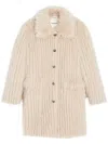 APPARIS LONG-COLLAR BUTTONED FAUX-FUR COAT