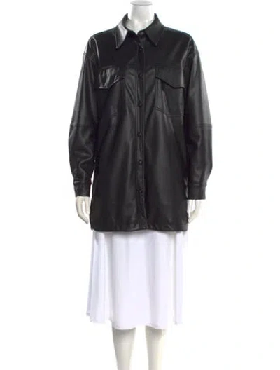 Pre-owned Apparis Long Sleeve Button-up Top In Black