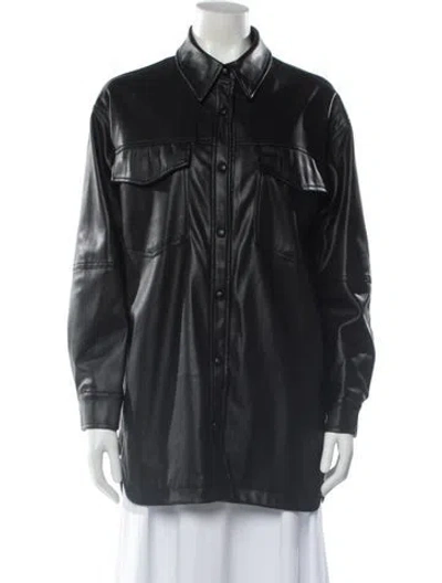 Pre-owned Apparis Long Sleeve Button-up Top In Black