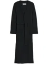 Apparis Long Waisted-belt Cardigan In 黑色