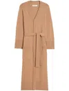 Apparis Long Waisted-belt Cardigan In 中性色