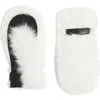 Apparis Lumi Faux Fur Mittens In White