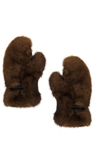 Apparis Lumi Mink Gloves In Brown