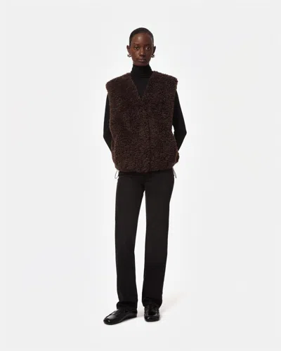 Apparis Lyle Bouclette Vest In Brown