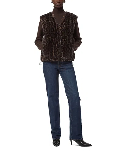 Apparis Lyle Faux Fur Vest In Green
