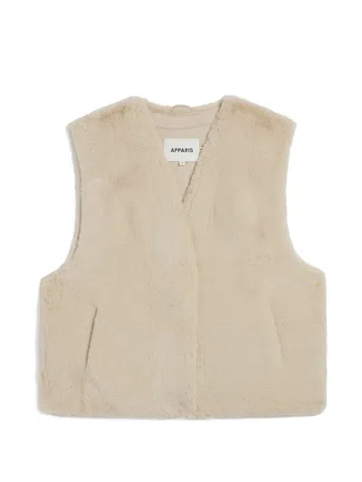 Apparis Lyle Faux-fur Vest In Nude