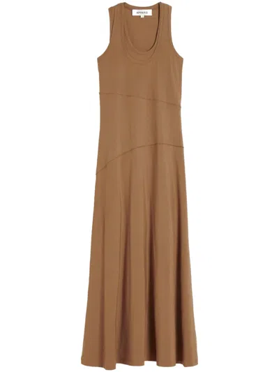 Apparis Lynn Tank Maxi Dress In Saddle Brown
