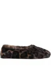 Apparis Magda Leopard-pattern Flat Slippers In Brown