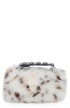 Apparis Marfa Snow Leopard Top Carry Handle Faux Fur Pouch In Multi