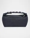 Apparis Marfa Studded Denim Pochette Top-handle Bag In Indigo