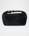 Apparis Marfa Studded Faux Hair Pochette Top-handle Bag In Noir