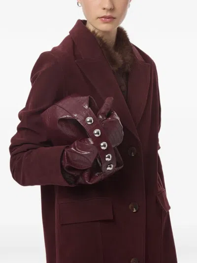 Apparis Marfa Stud-embellished Croc-effect Mini Bag In Burgundy
