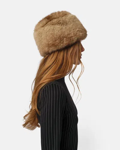 Apparis Margot Mink Pillbox Hat In Brown