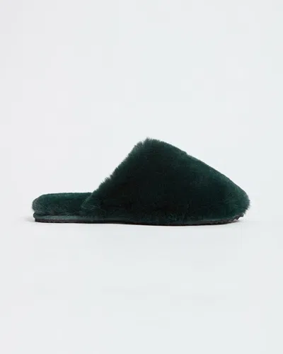 Apparis Melody Faux Fur Slippers In Green