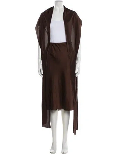 Pre-owned Apparis Midi Length Skirt In Brown