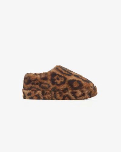 Apparis Misha Leopard Slipper In Brown