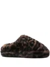 Apparis Misha Leopard Slippers In Brown