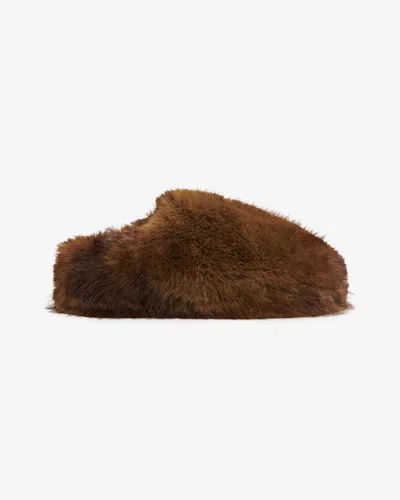 Apparis Misha Mink Slipper In Brown