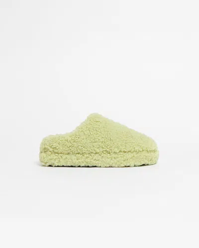 Apparis Misha Pistachio Bouclette Slipper In Green