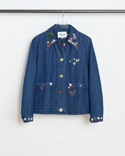 Apparis Ness Denim Jacket X Caroline Zimbalist In Blue