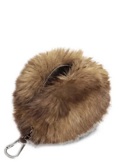 Apparis Noor Faux-fur Keychain In Brown