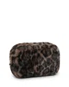 Apparis Noor Leopard Print Faux Fur Pouch In Dark Leopard