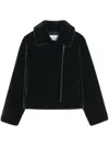 Apparis Notch-lapel Zippered Faux Fur Jacket In Black