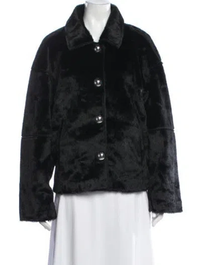 Pre-owned Apparis Nylon Faux Fur Jacket In Black