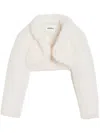 Apparis Odette Open-front Cropped Jacket In White