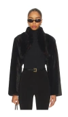 Apparis Odette Shaved Mink Bolero In Black